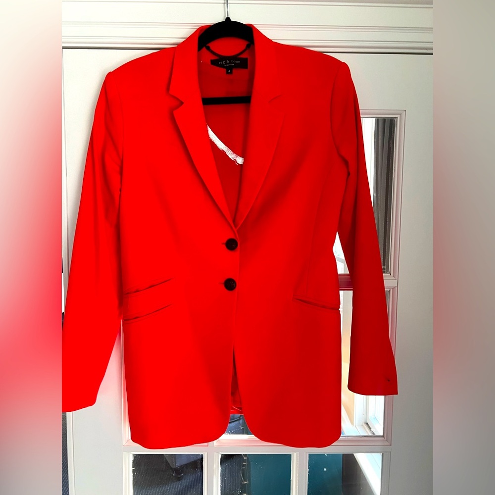 Rag & Bone Red jacket and Zadig and Voltaire Tee shirt Red w gold trim